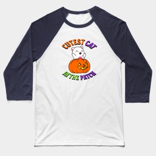 Cutest White Cat in the Patch Baseball T-Shirt